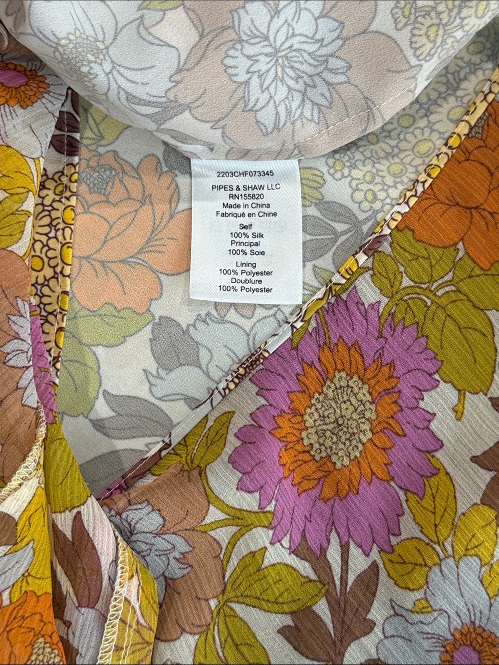 Veronica Beard 100% Silk Floral Ruffle Maxi Skirt - Orange, Pink & Yellow Size 6 - Picture 10 of 10